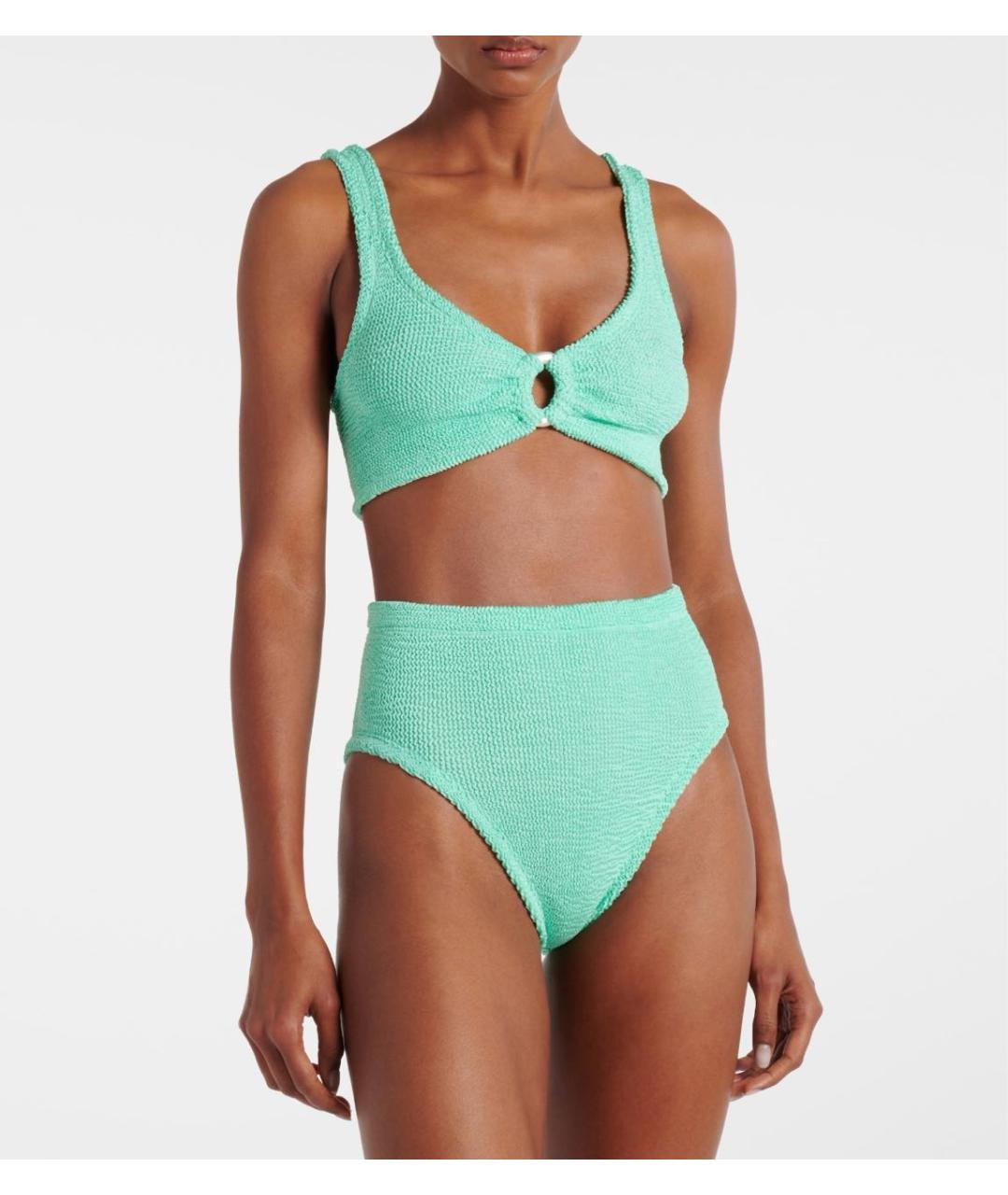 HUNZA G Бирюзовый полиамидовый купальник, фото 6