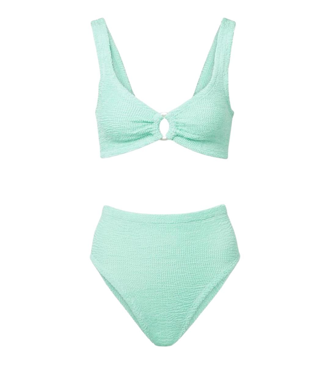 HUNZA G Бирюзовый полиамидовый купальник, фото 1