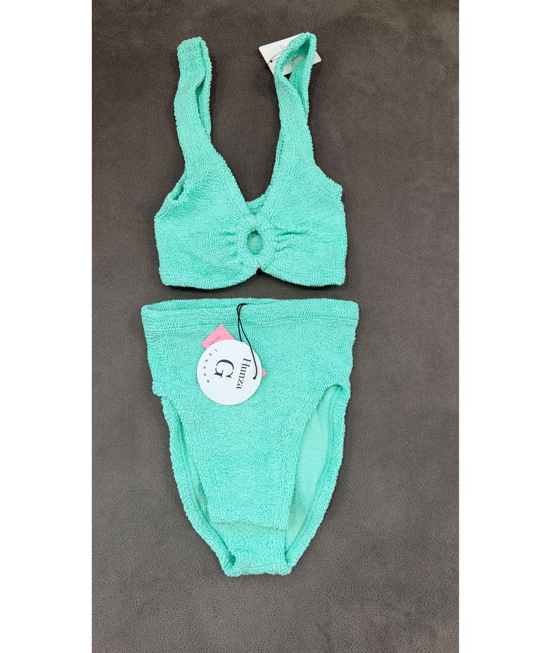 HUNZA G Бирюзовый полиамидовый купальник, фото 2