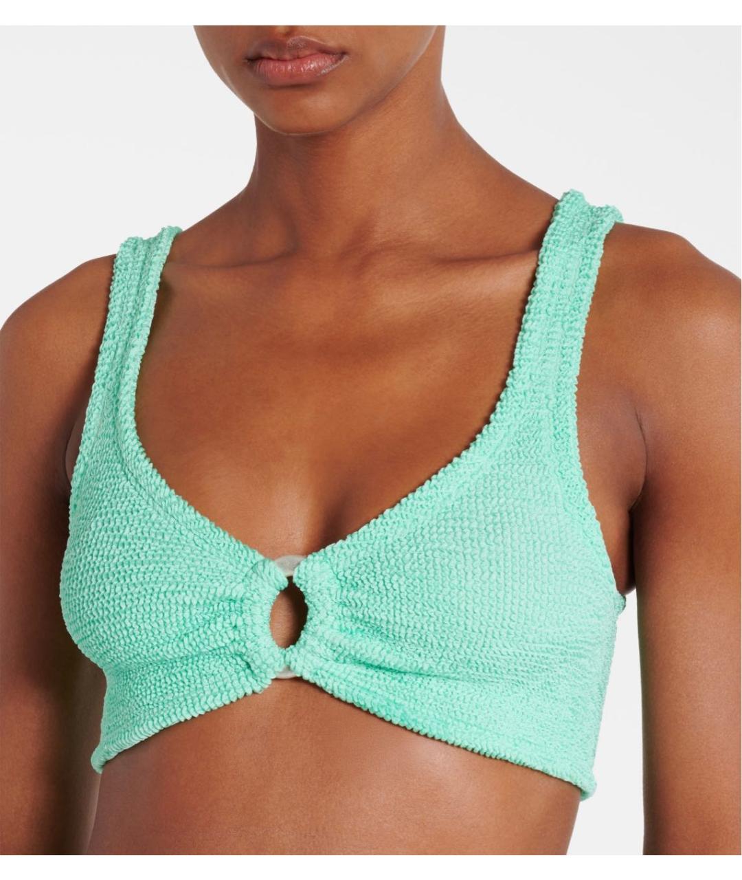 HUNZA G Бирюзовый полиамидовый купальник, фото 4