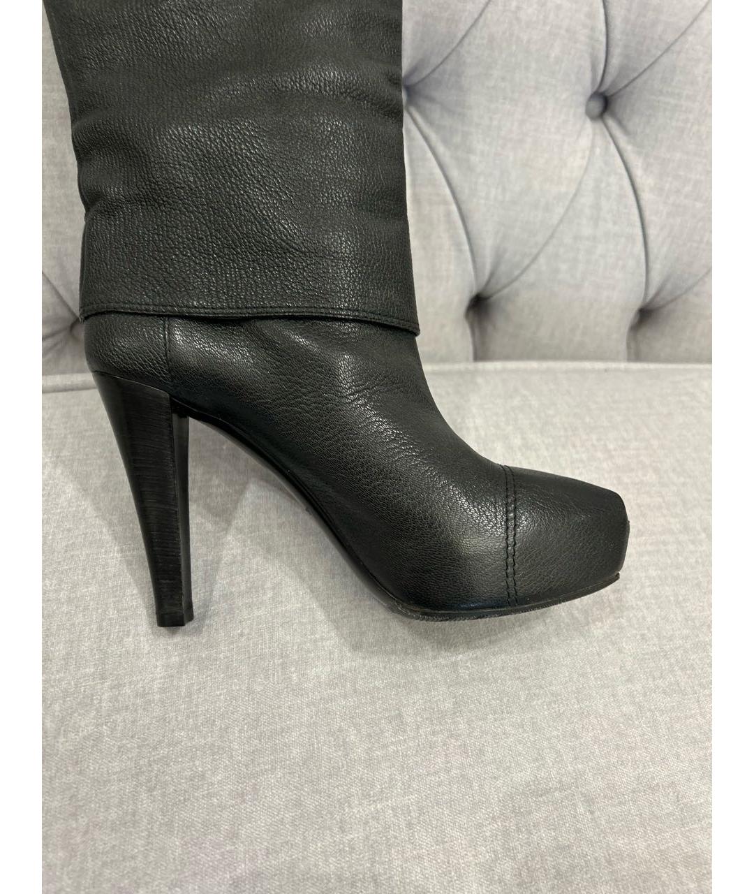 LOUIS VUITTON Черные кожаные сапоги, фото 6