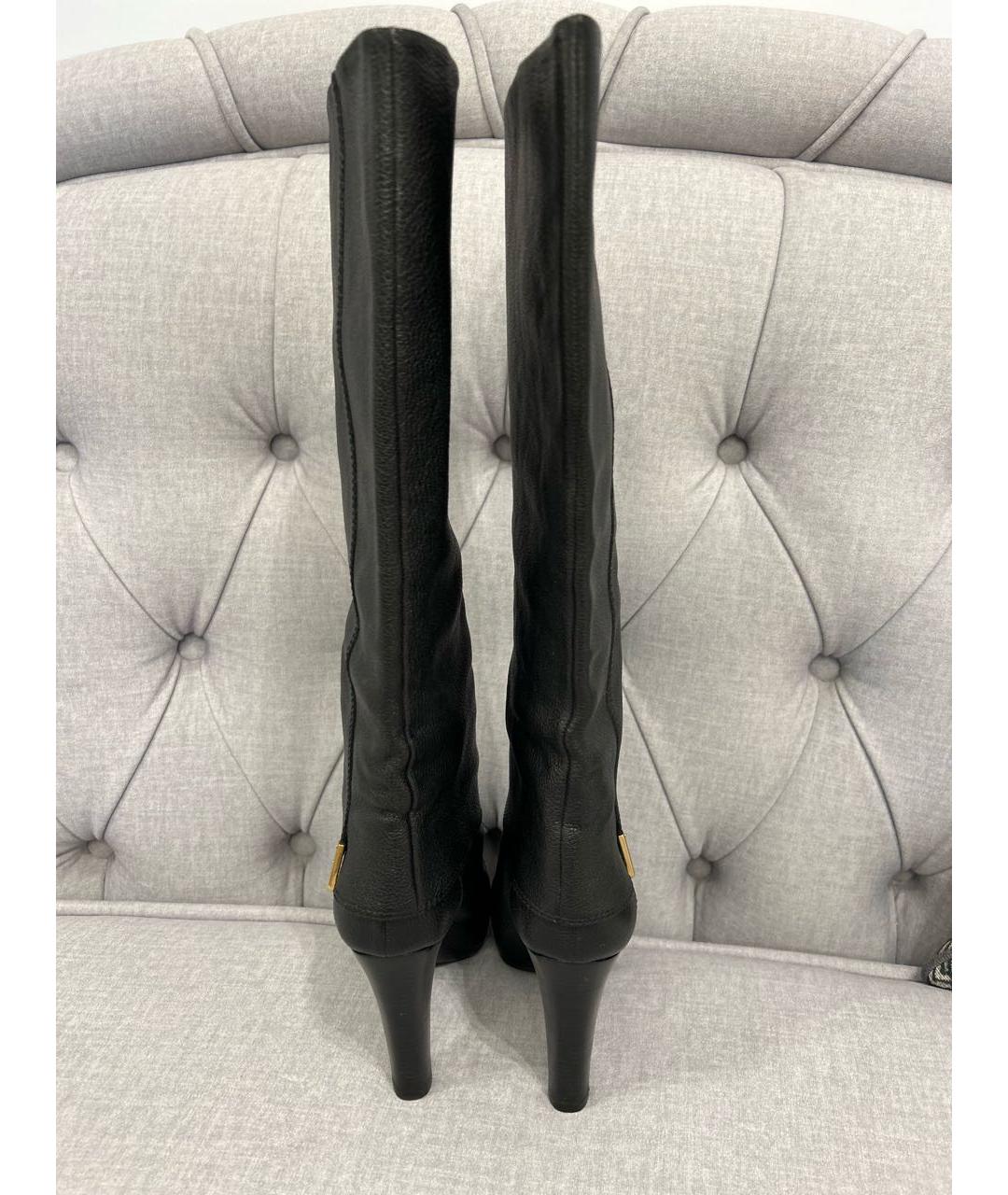 LOUIS VUITTON Черные кожаные сапоги, фото 4