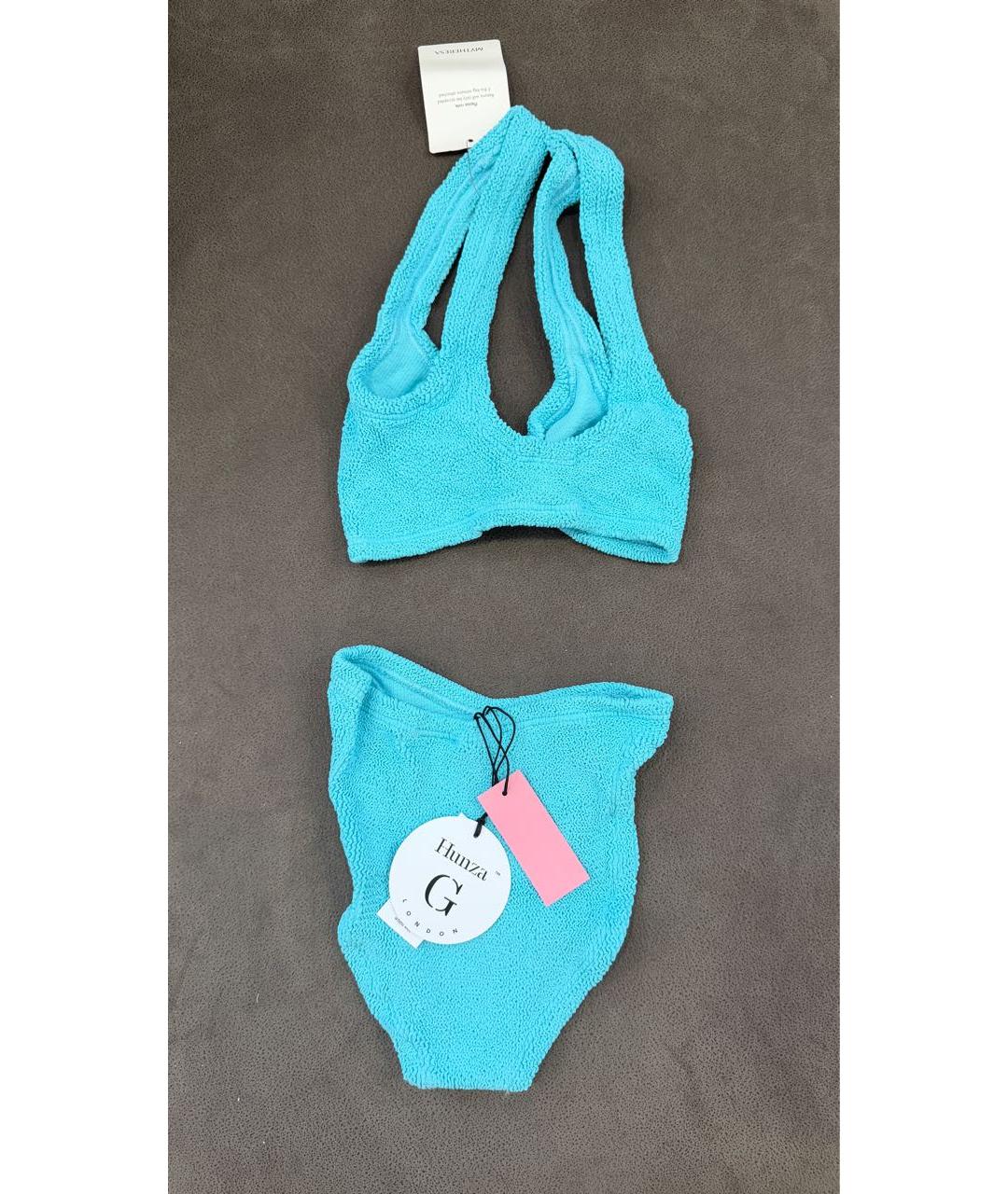 HUNZA G Голубой полиамидовый купальник, фото 3