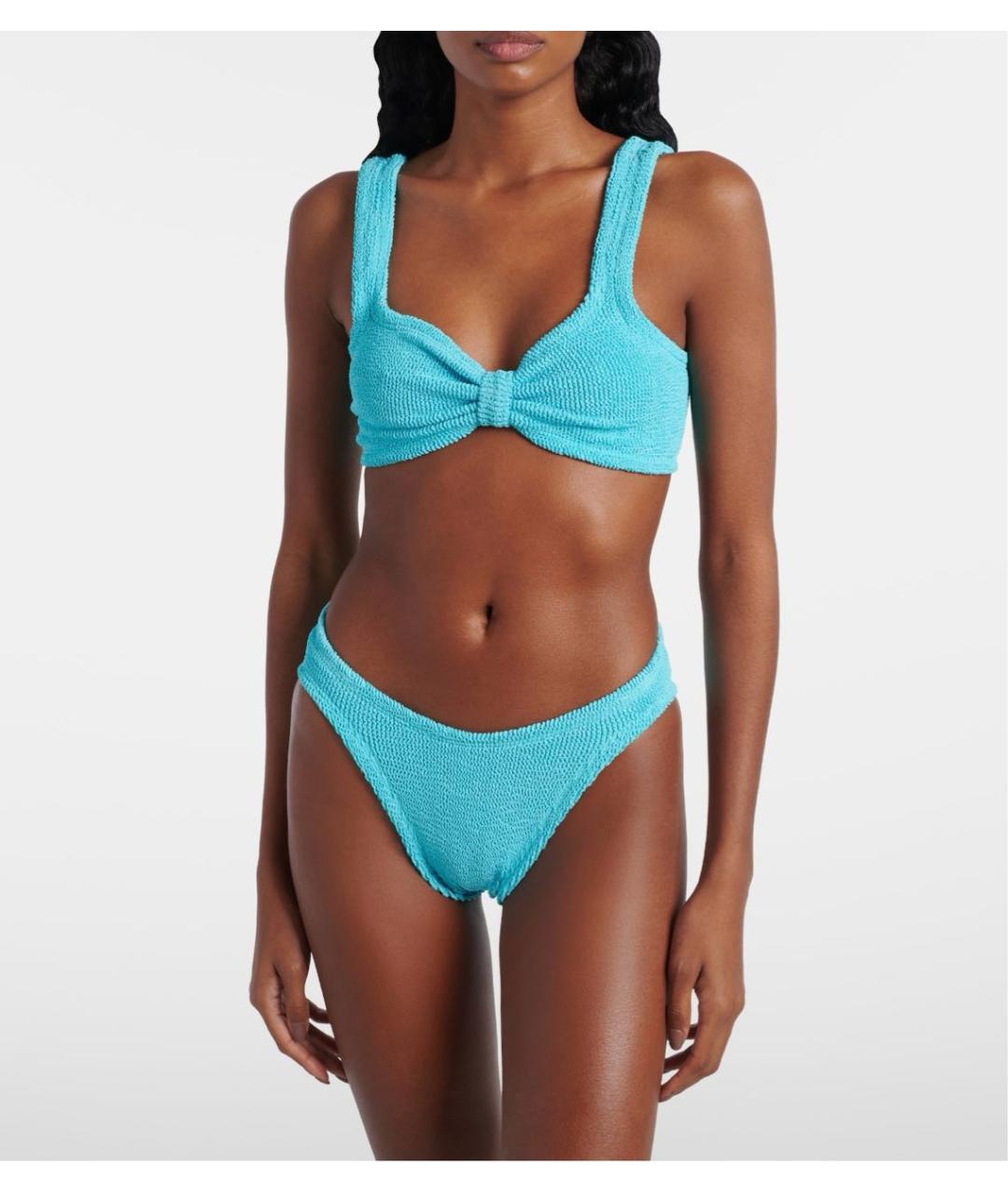 HUNZA G Голубой полиамидовый купальник, фото 6