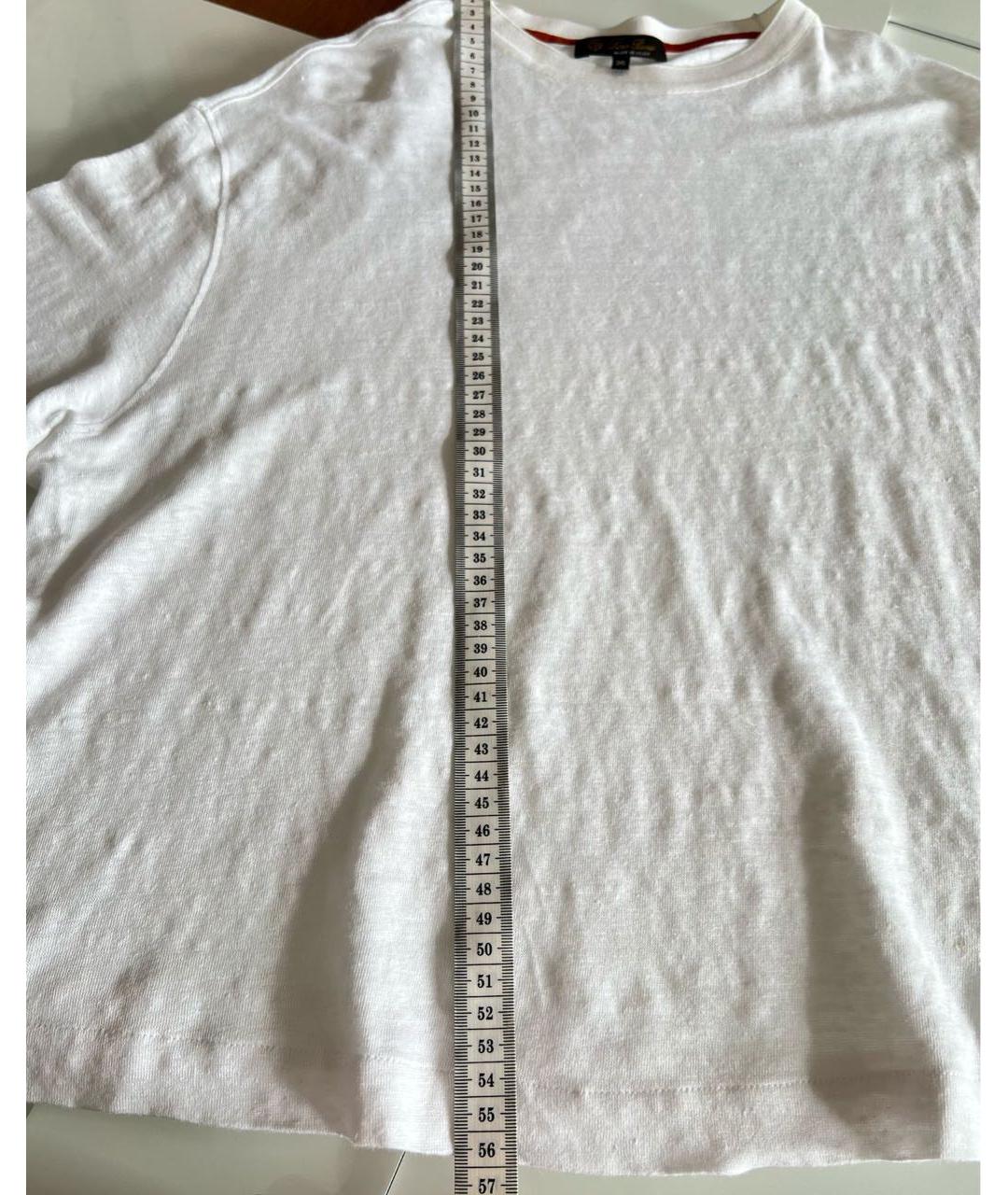 LORO PIANA Белая льняная футболка, фото 5