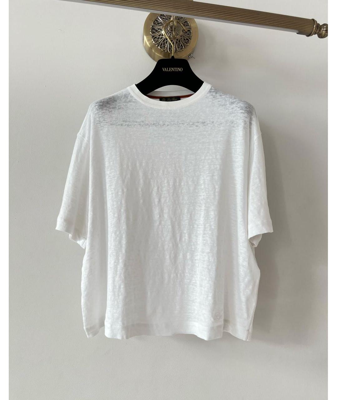 LORO PIANA Белая льняная футболка, фото 9