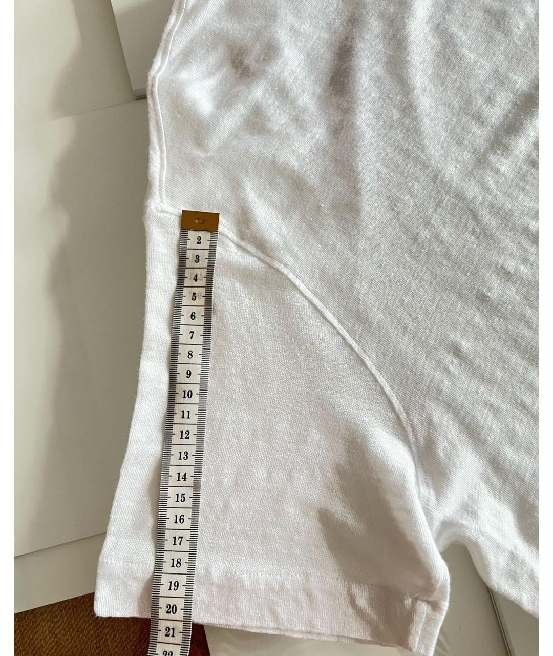 LORO PIANA Белая льняная футболка, фото 6