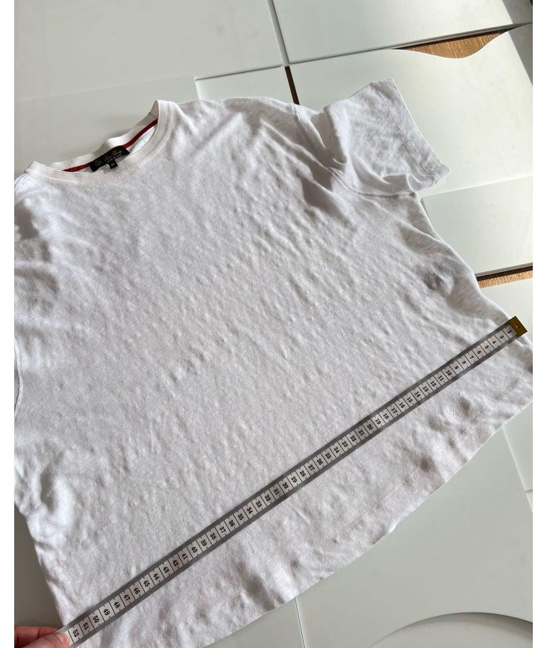 LORO PIANA Белая льняная футболка, фото 7