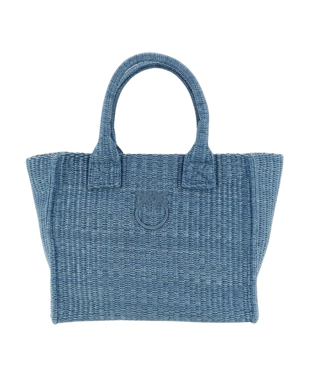 PINKO Голубая пелетеная сумка тоут, фото 1