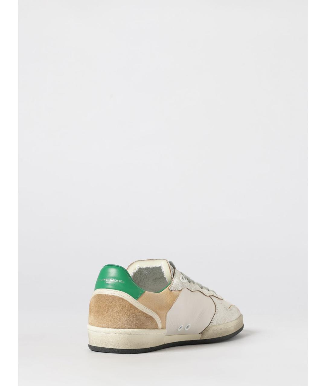 PHILIPPE MODEL Белые кожаные низкие кроссовки / кеды, фото 3