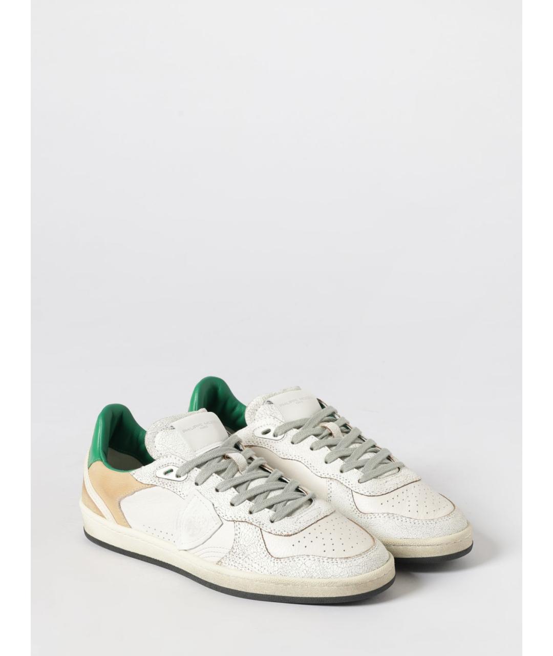 PHILIPPE MODEL Белые кожаные низкие кроссовки / кеды, фото 2