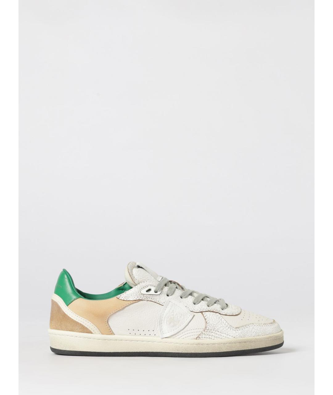 PHILIPPE MODEL Белые кожаные низкие кроссовки / кеды, фото 4