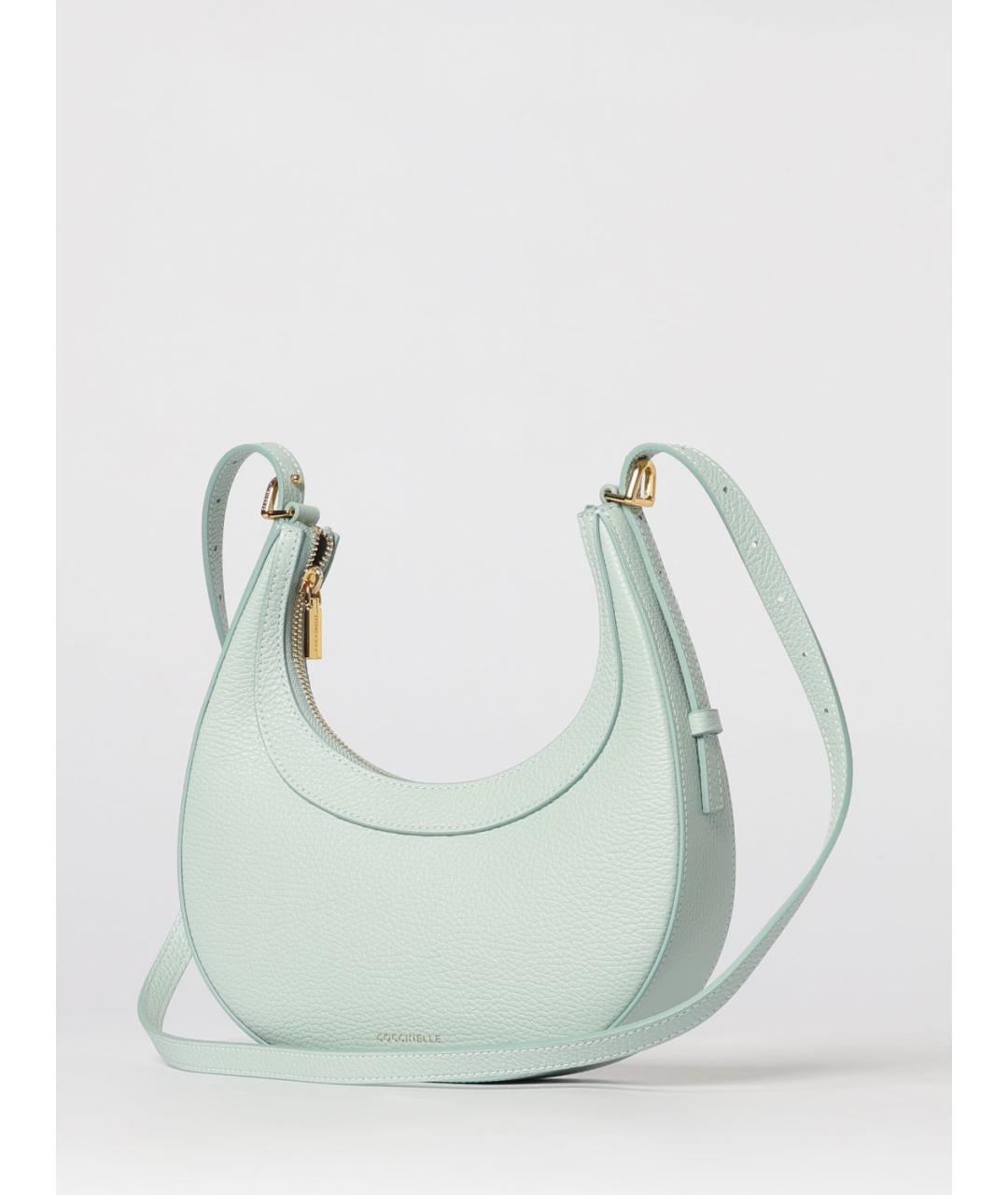 COCCINELLE Бирюзовая кожаная сумка через плечо, фото 3