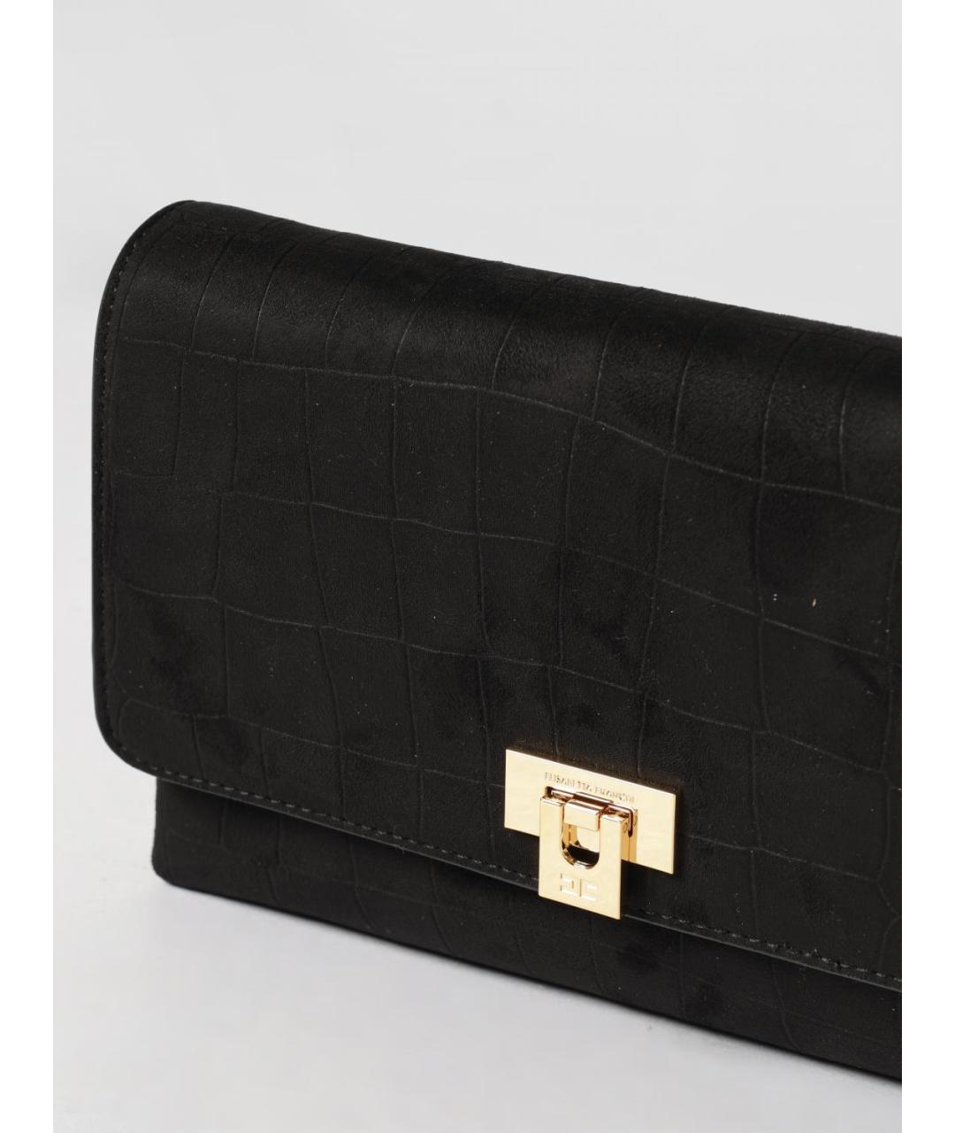 ELISABETTA FRANCHI Черная синтетическая сумка через плечо, фото 3