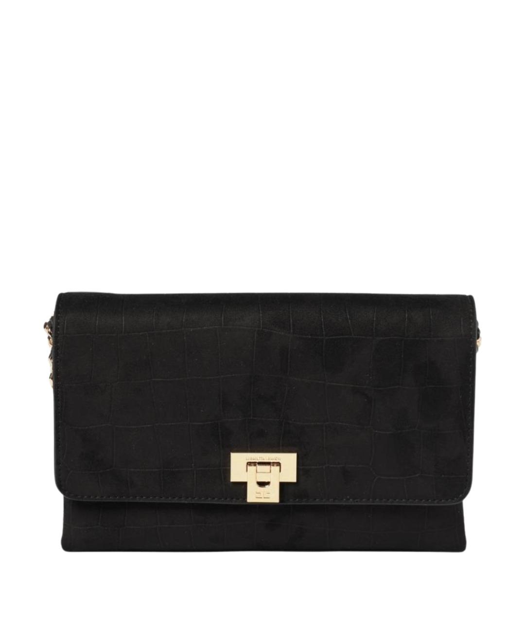 ELISABETTA FRANCHI Черная синтетическая сумка через плечо, фото 1