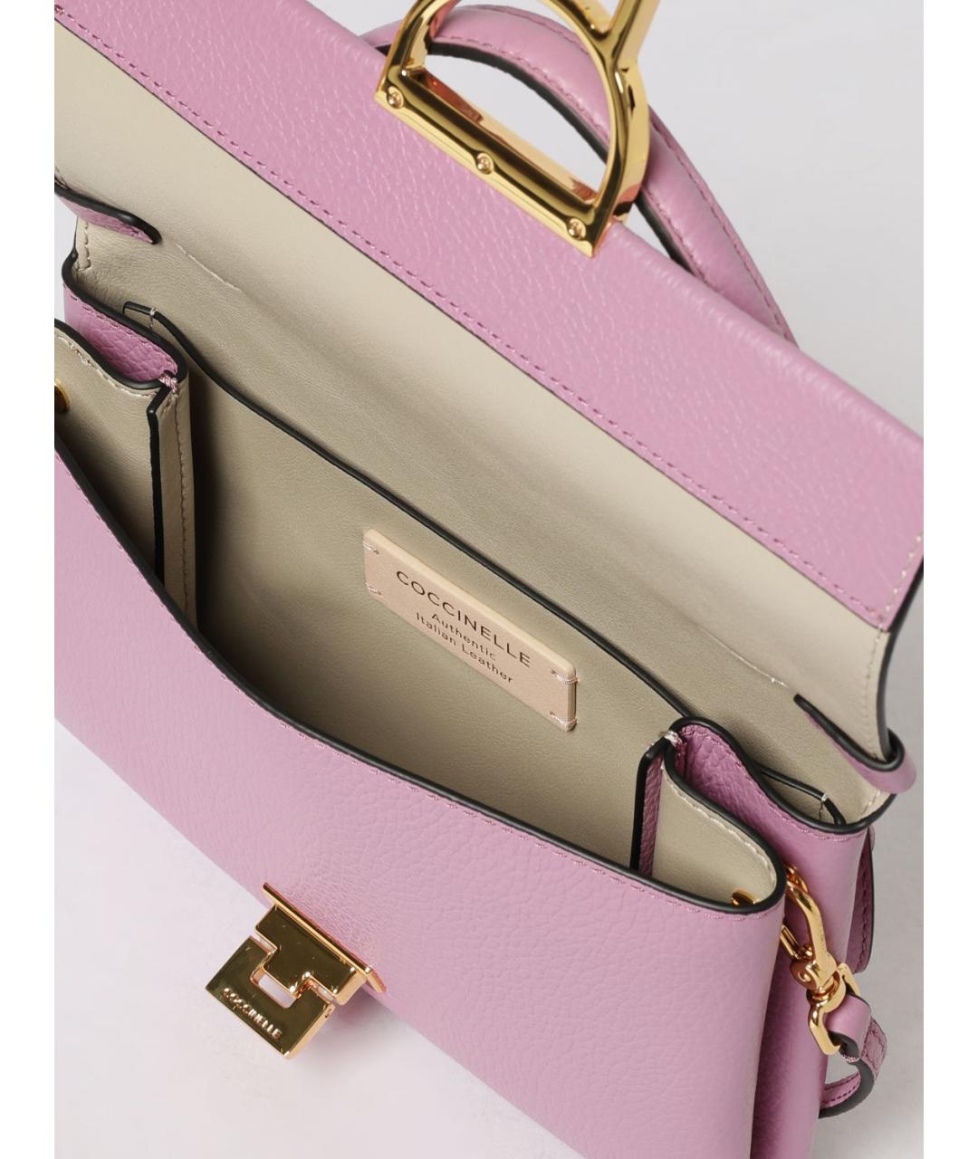 COCCINELLE Фиолетовая кожаная сумка с короткими ручками, фото 3