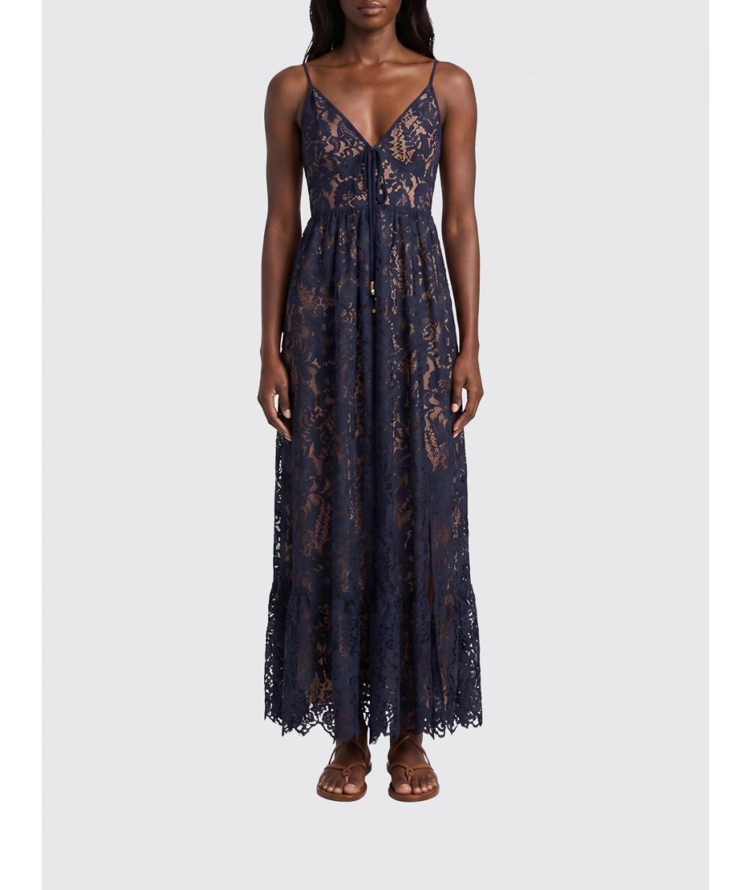 MICHAEL KORS Синее хлопковое вечернее платье, фото 2
