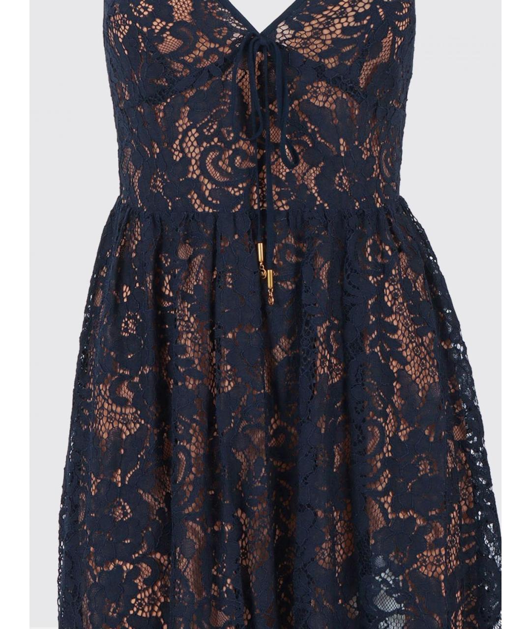 MICHAEL KORS Синее хлопковое вечернее платье, фото 4