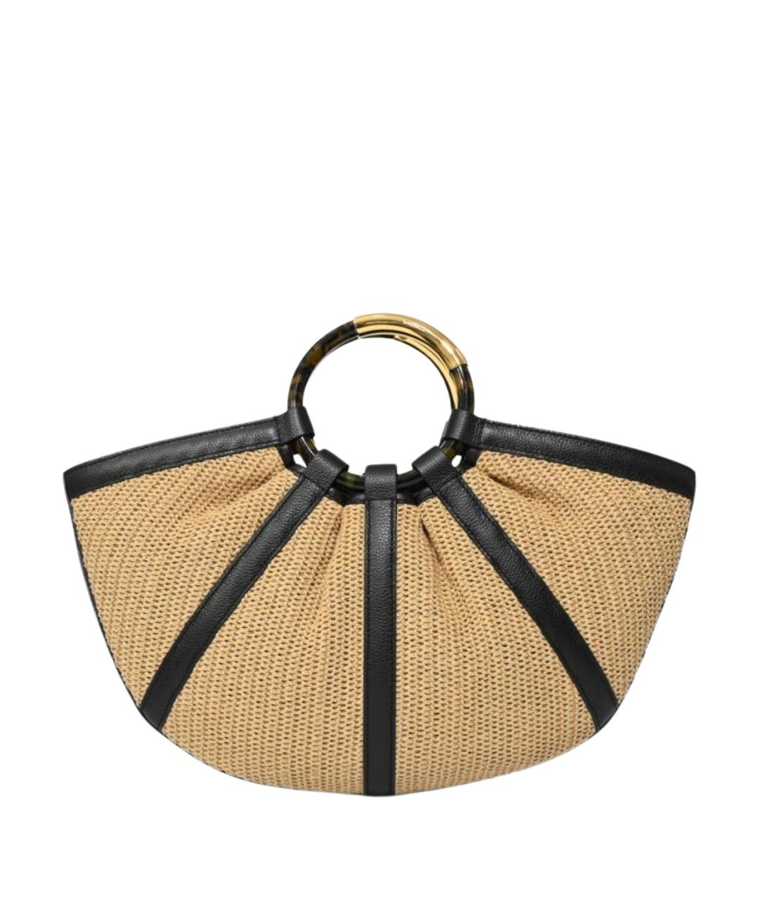 COCCINELLE Черная пелетеная сумка с короткими ручками, фото 1