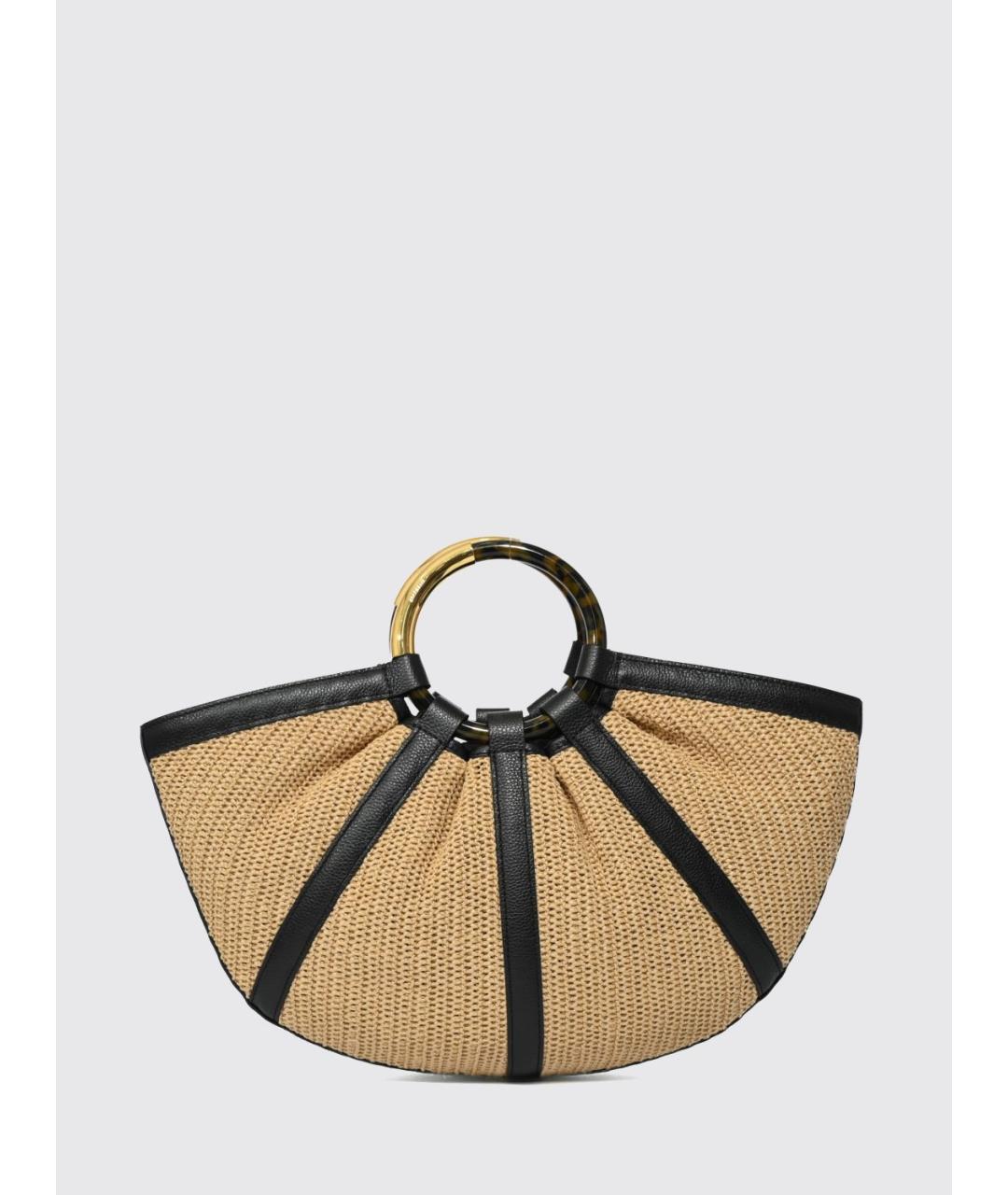 COCCINELLE Черная пелетеная сумка с короткими ручками, фото 2