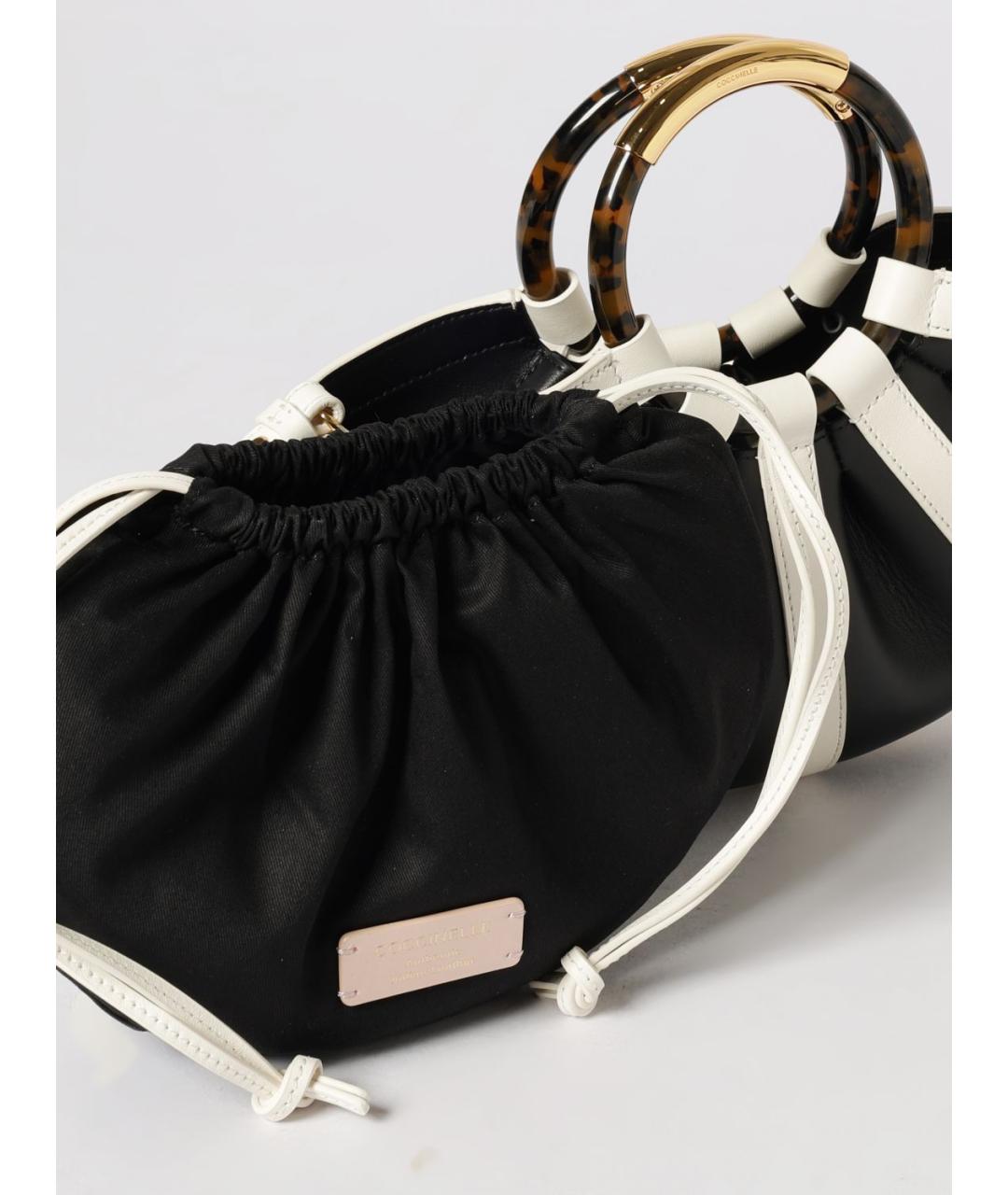 COCCINELLE Черная кожаная сумка с короткими ручками, фото 3