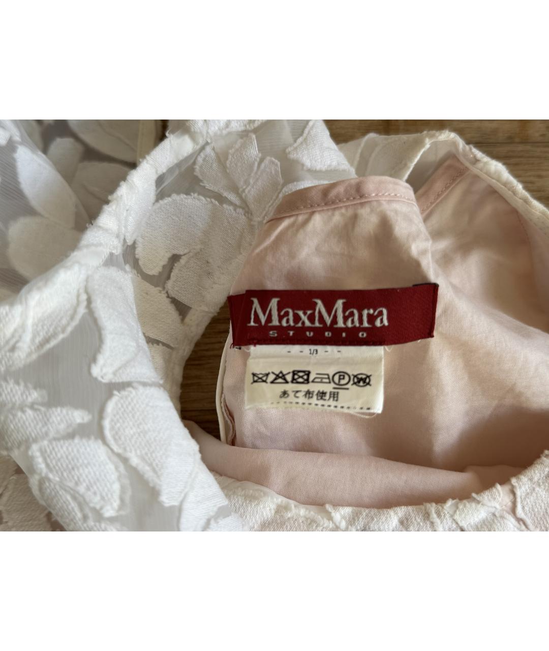 MAX MARA Белое хлопковое повседневное платье, фото 6