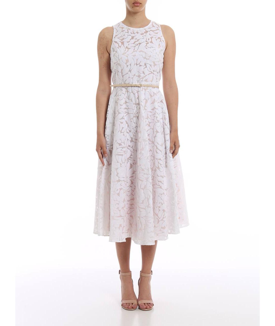 MAX MARA Белое хлопковое повседневное платье, фото 2