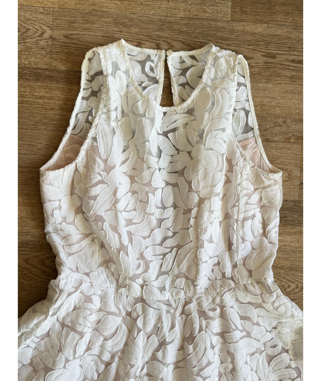 MAX MARA Белое хлопковое повседневное платье, фото 4