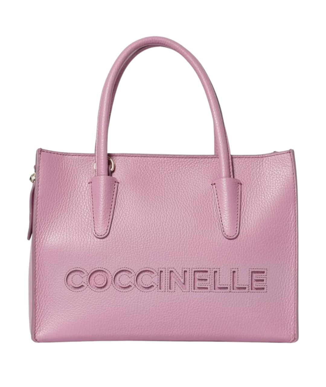 COCCINELLE Фиолетовая кожаная сумка тоут, фото 1