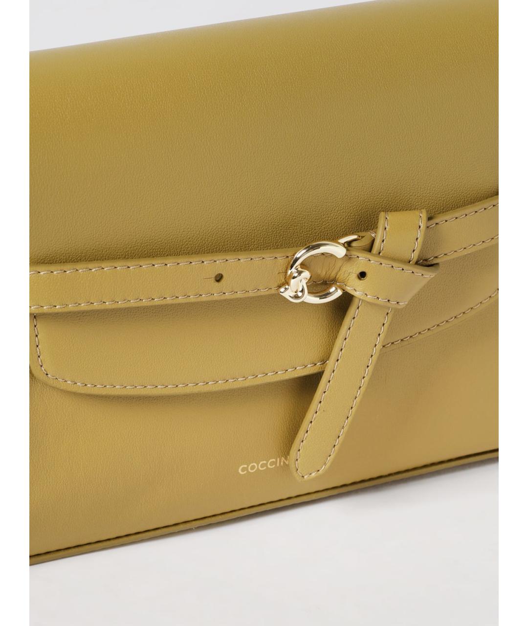 COCCINELLE Зеленая кожаная сумка через плечо, фото 3