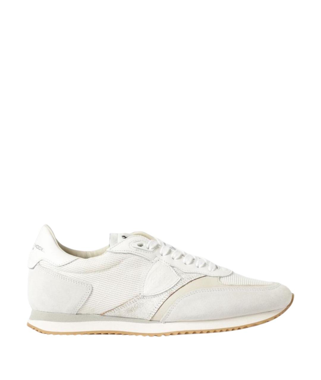 PHILIPPE MODEL Белые кожаные низкие кроссовки / кеды, фото 1