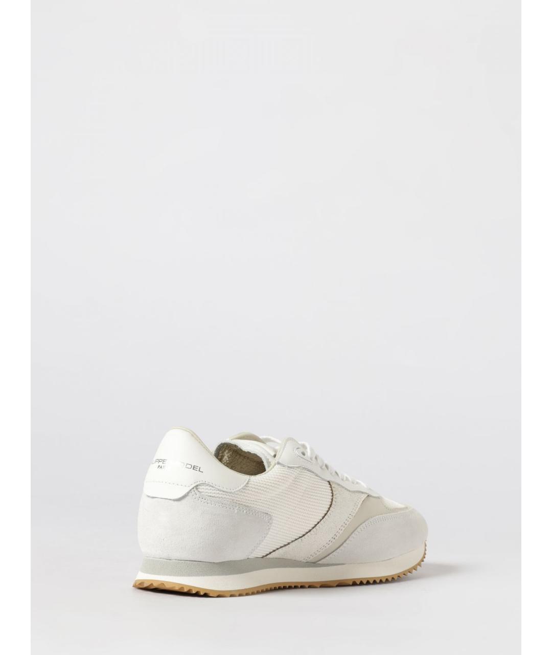 PHILIPPE MODEL Белые кожаные низкие кроссовки / кеды, фото 3