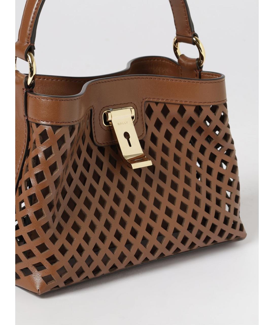 BALLY Коричневая кожаная сумка через плечо, фото 3