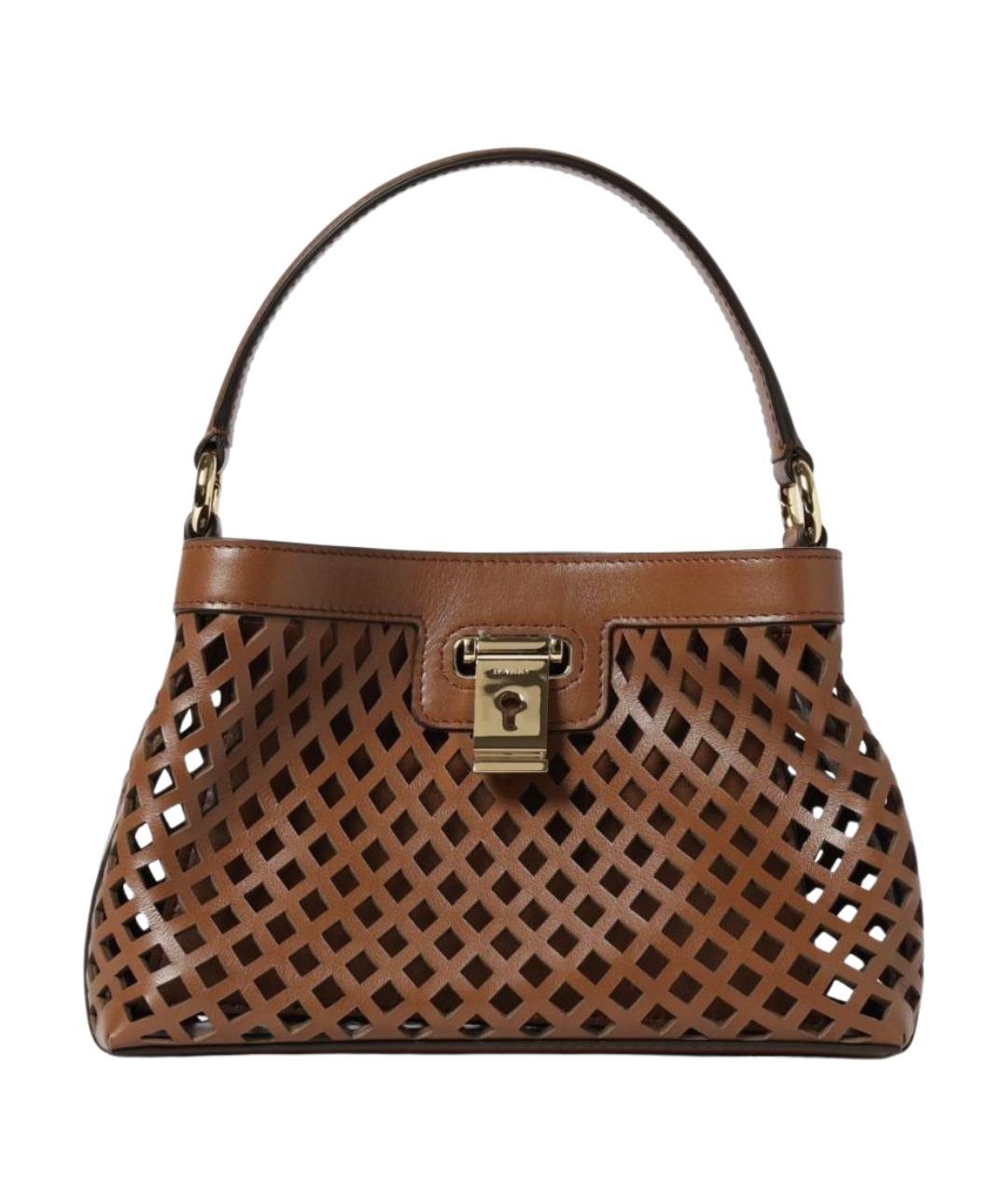 BALLY Коричневая кожаная сумка через плечо, фото 1