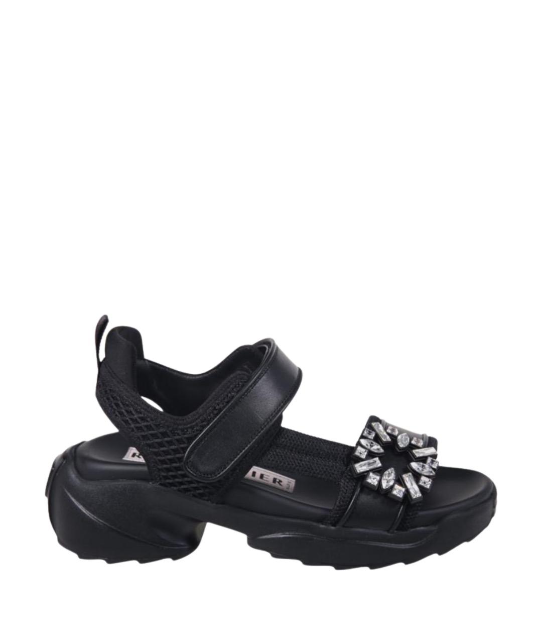 ROGER VIVIER Черные кожаные сандалии, фото 1