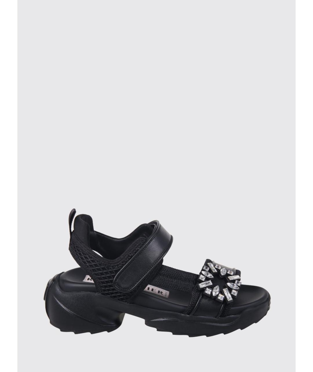 ROGER VIVIER Черные кожаные сандалии, фото 5