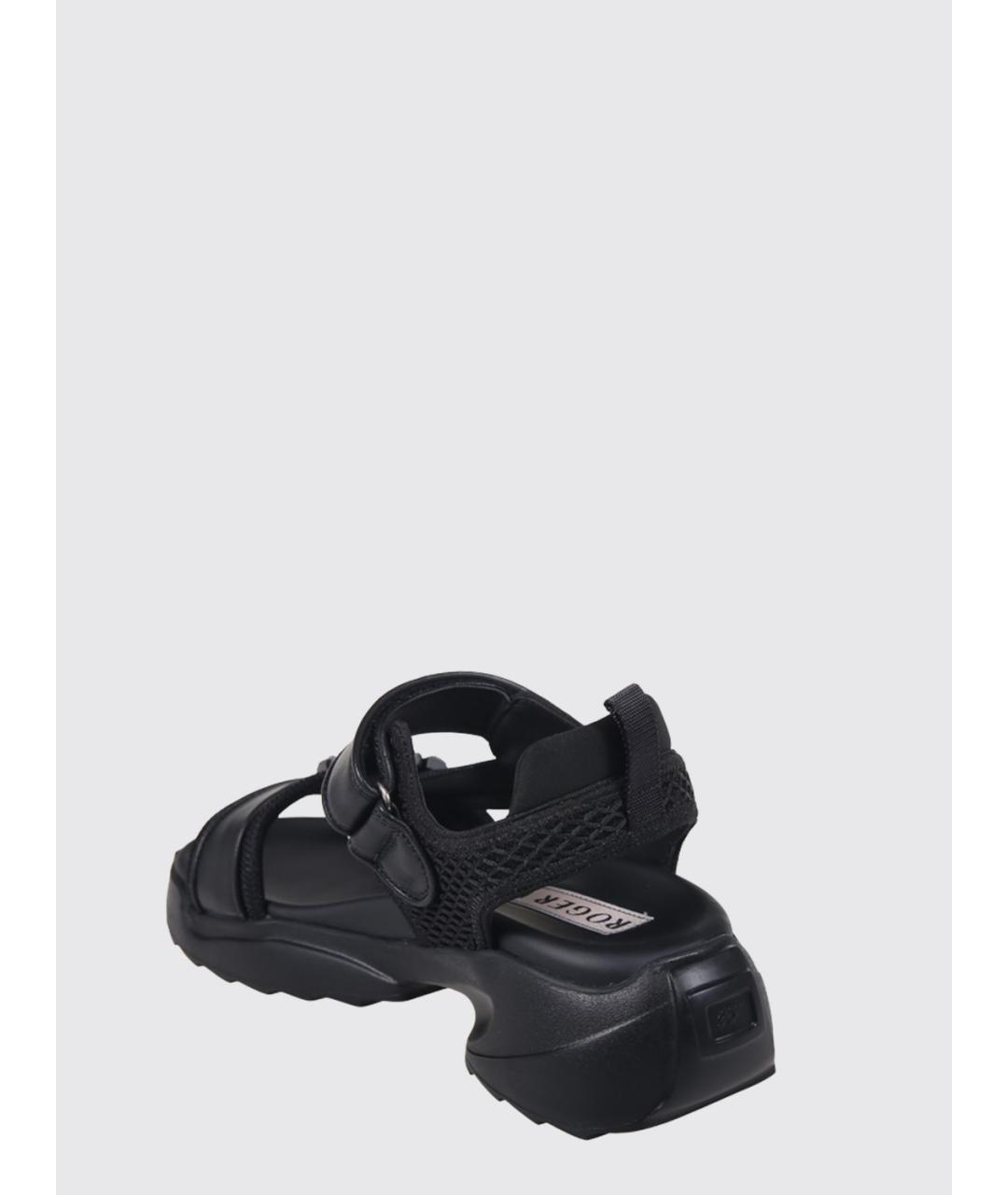 ROGER VIVIER Черные кожаные сандалии, фото 3