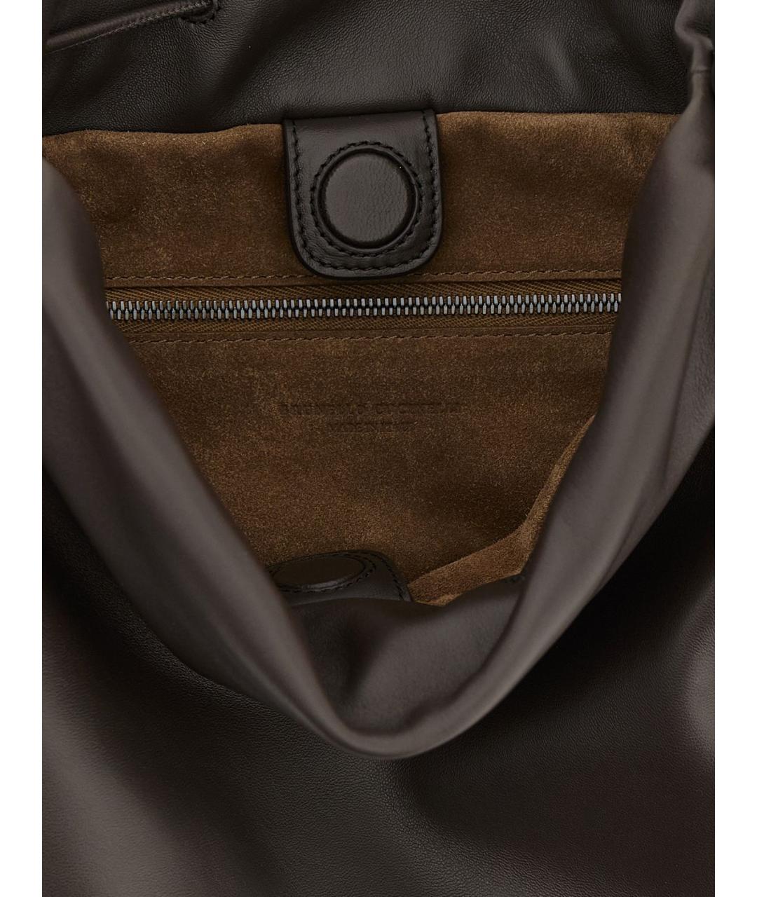 BRUNELLO CUCINELLI Коричневая кожаная сумка через плечо, фото 4