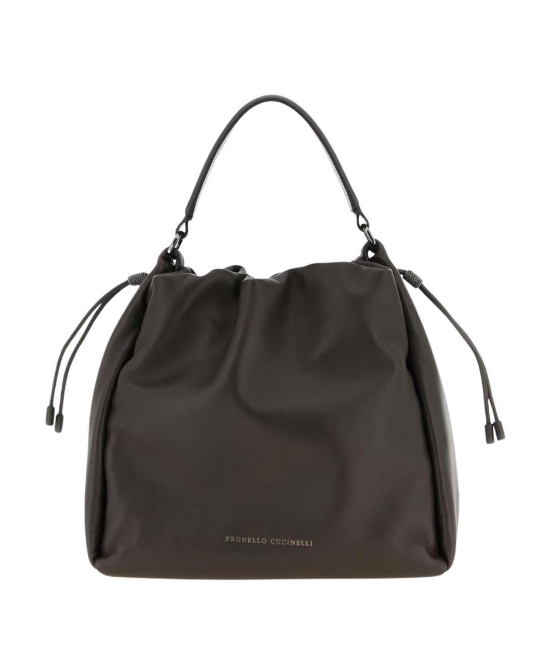 BRUNELLO CUCINELLI Коричневая кожаная сумка через плечо, фото 1
