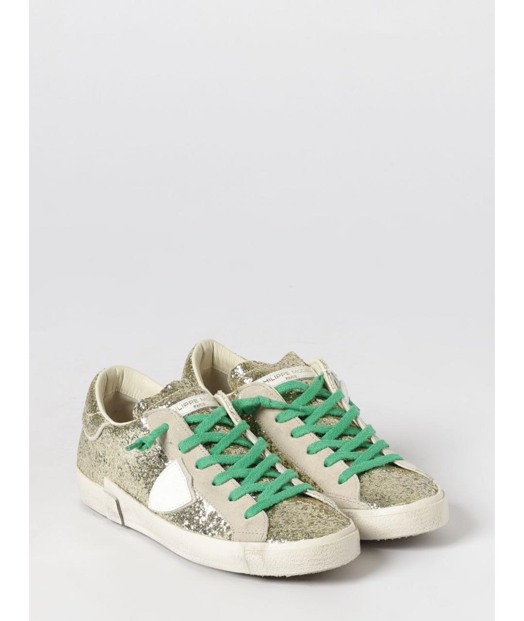 PHILIPPE MODEL Золотые кожаные кеды, фото 2