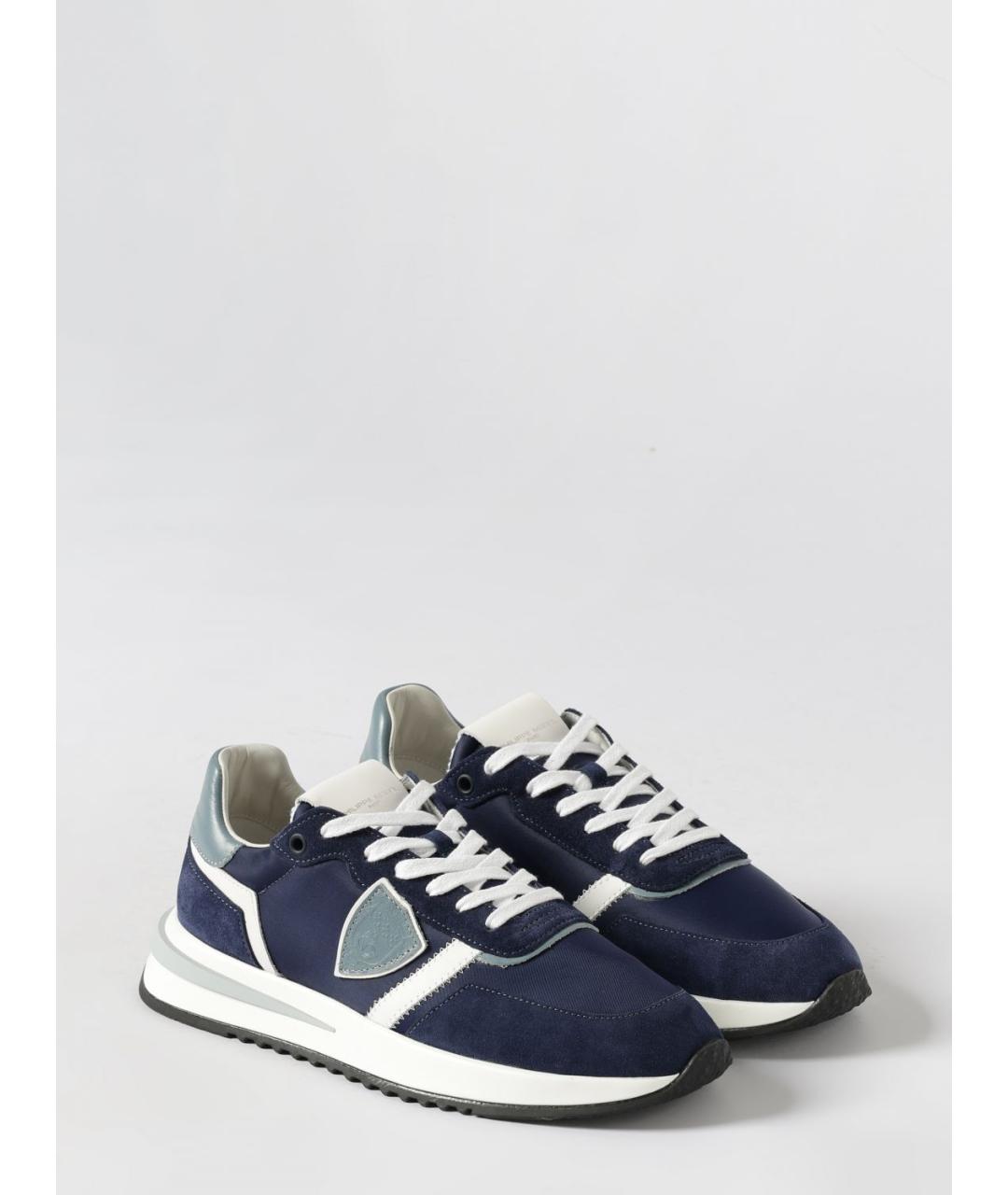 PHILIPPE MODEL Синие кожаные низкие кроссовки / кеды, фото 2