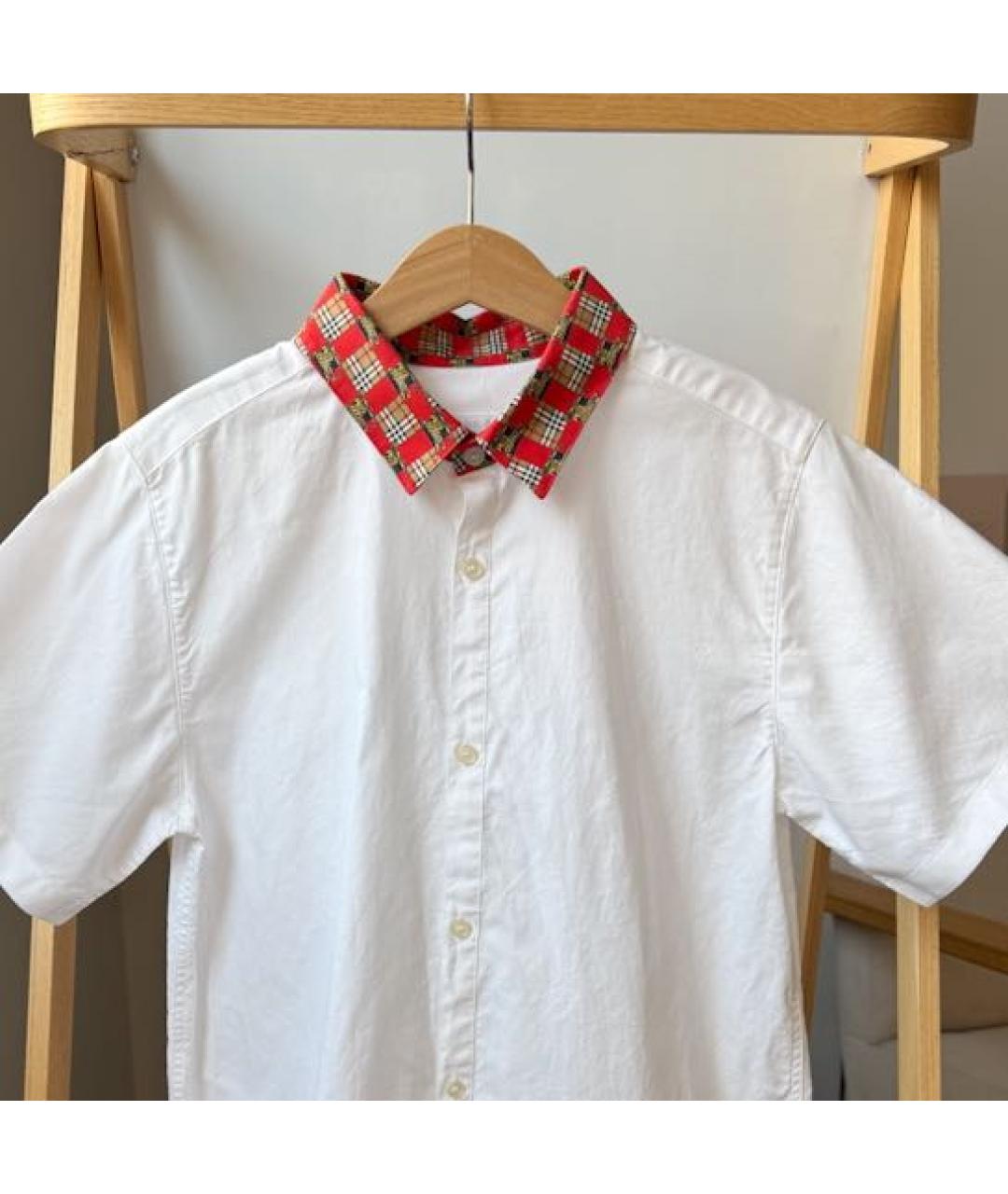 BURBERRY Белая хлопковая детская рубашка, фото 3