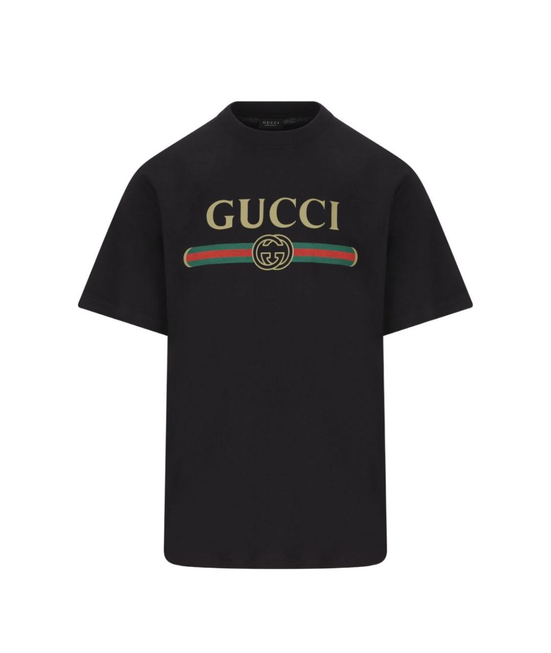 GUCCI Черная хлопковая футболка, фото 1