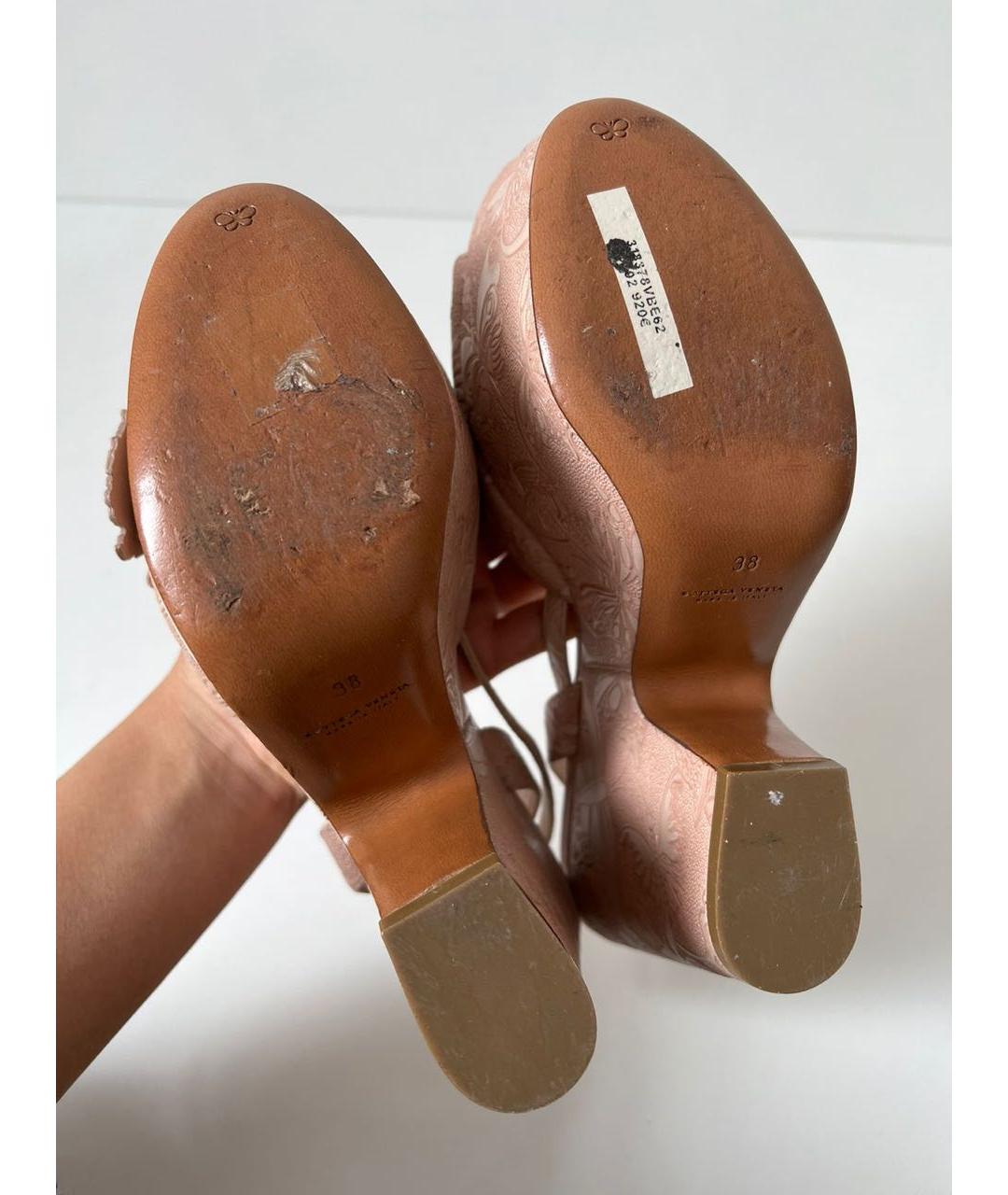 BOTTEGA VENETA Кожаные босоножки, фото 5