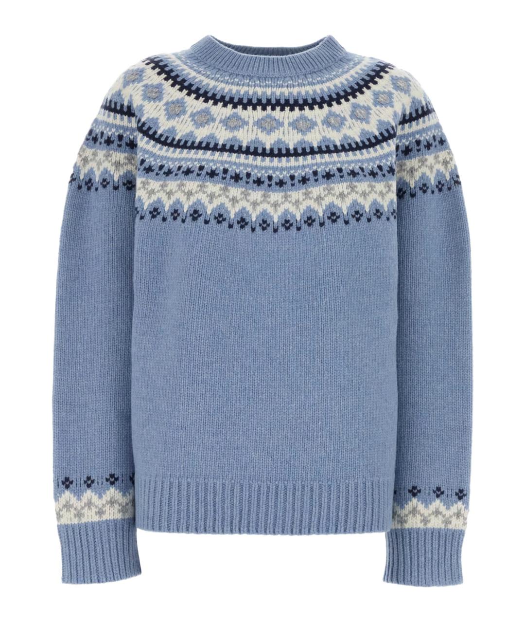 MIU MIU Голубой шерстяной джемпер / свитер, фото 1
