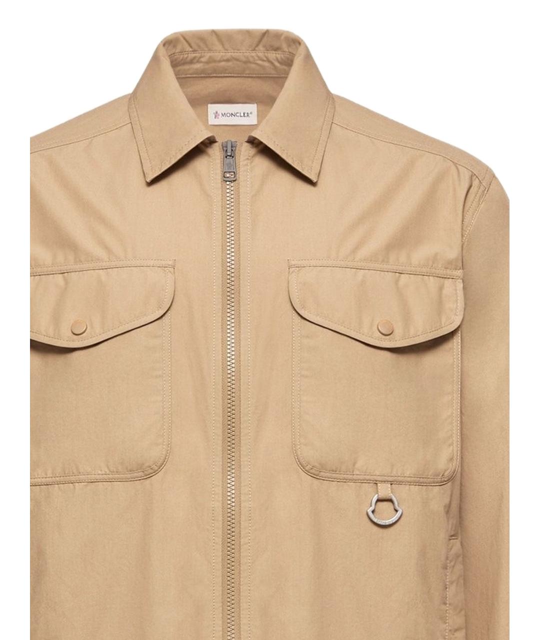 MONCLER Бежевая хлопковая куртка, фото 2