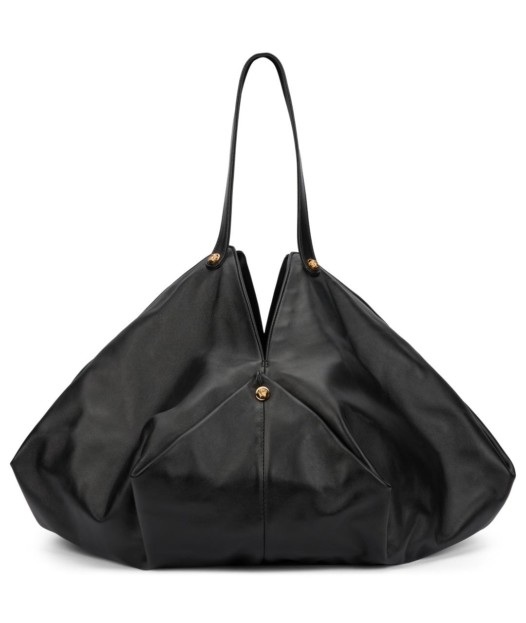 VERSACE Черная кожаная сумка тоут, фото 2