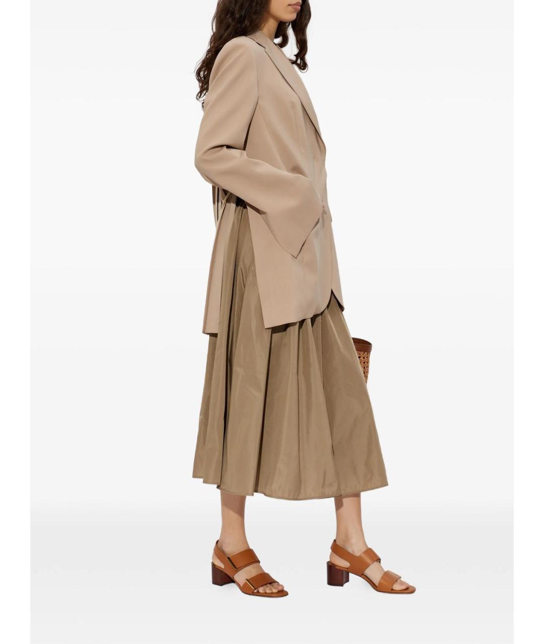 MAX MARA Бежевый полиэстеровый жакет/пиджак, фото 4
