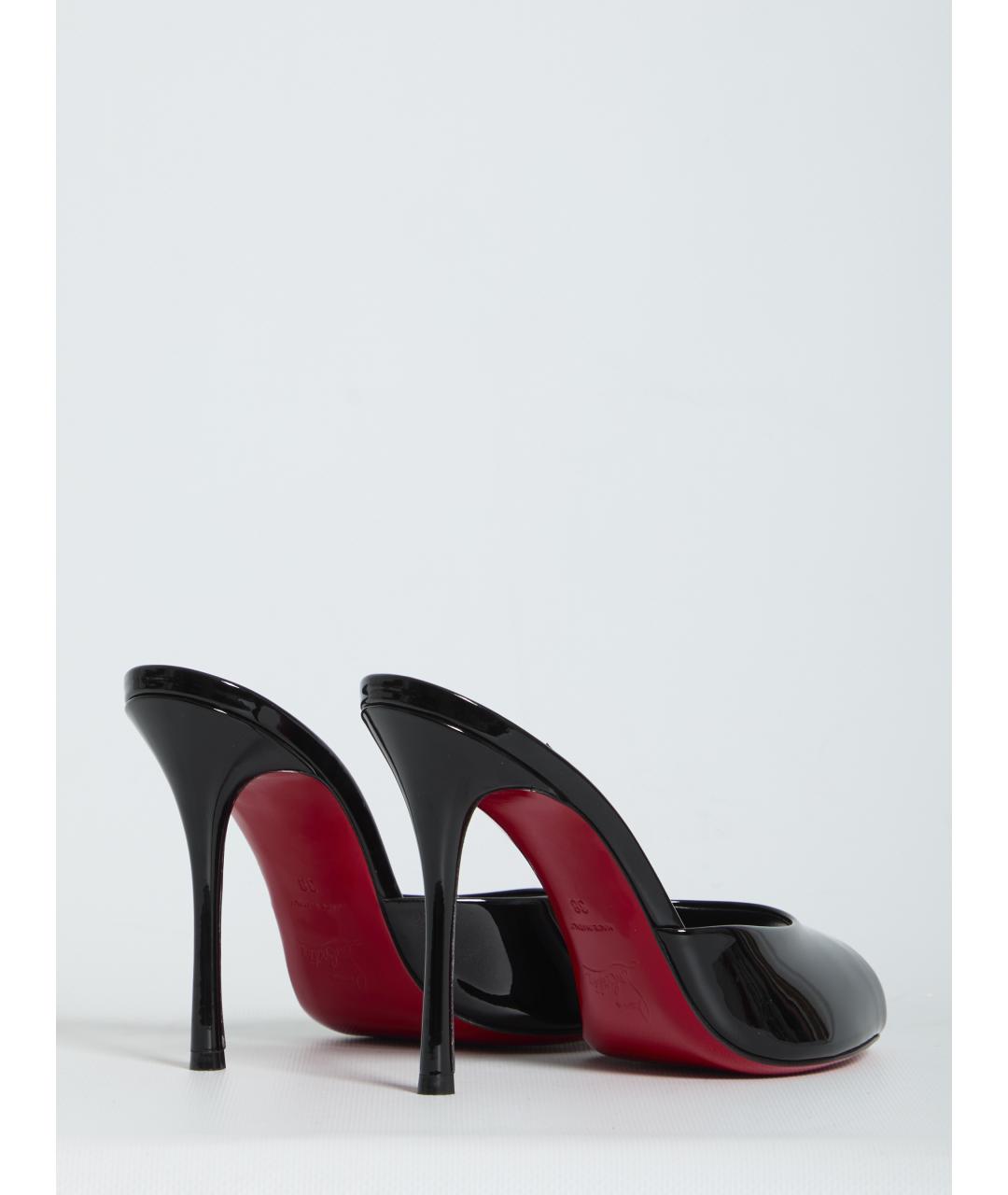CHRISTIAN LOUBOUTIN Черные мюли из лакированной кожи, фото 3