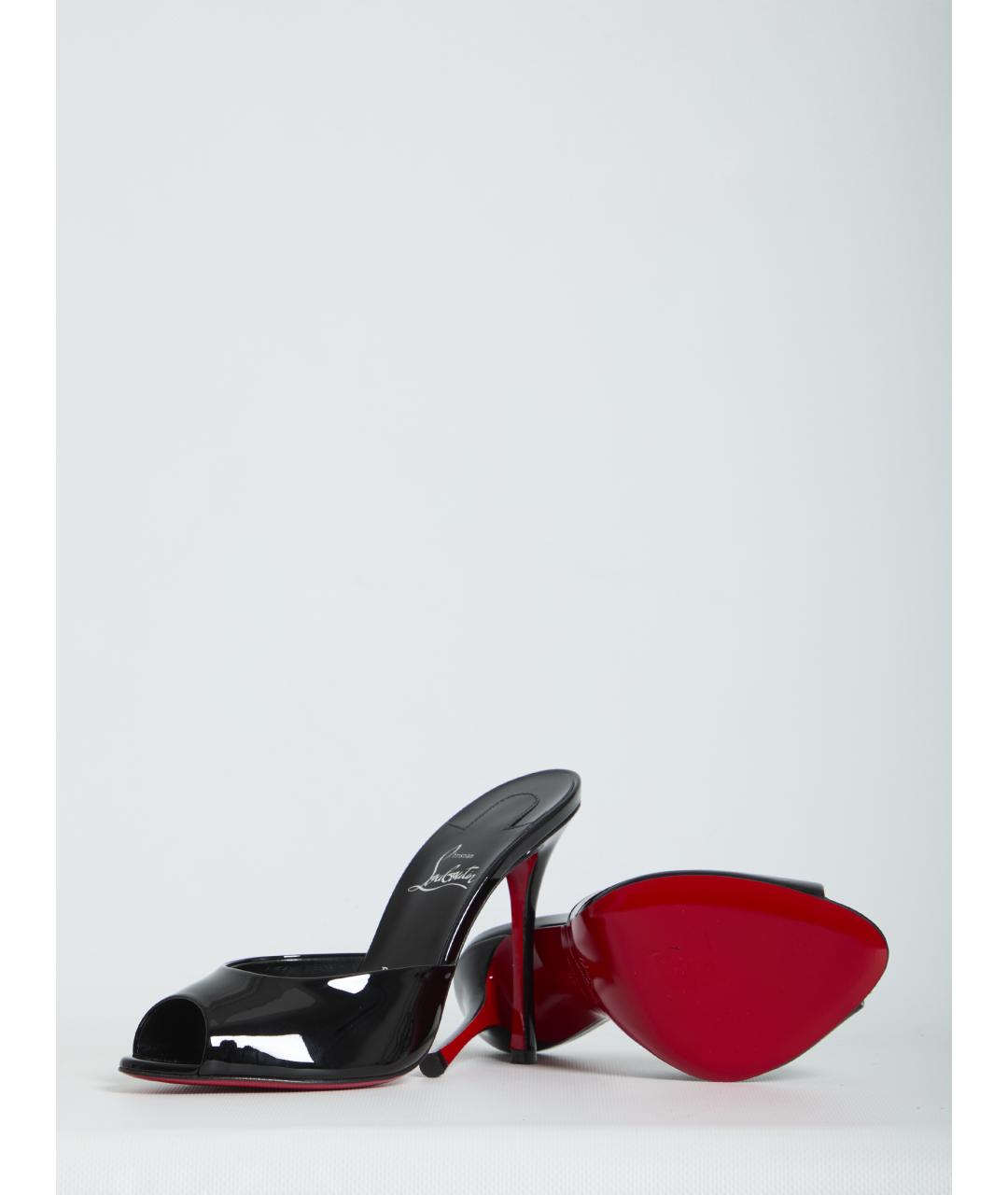 CHRISTIAN LOUBOUTIN Черные мюли из лакированной кожи, фото 5